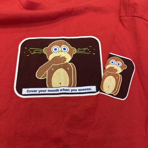 Vintage Top Heavy Shirt Youth XL Red Long Sleeve Monkey Skate Tee Y2K 00s - Picture 4 of 10